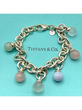 Tiffany & Co Chain Bracelet Multi Stone Silver
